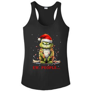 Funny Christmas Cat Ew People Meowy Cat Lovers Ladies PosiCharge Competitor Racerback Tank