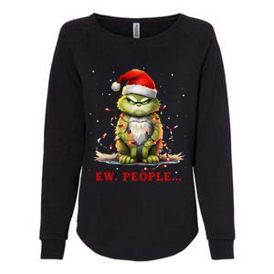 Funny Christmas Cat Ew People Meowy Cat Lovers Womens California Wash Sweatshirt