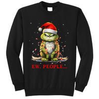 Funny Christmas Cat Ew People Meowy Cat Lovers Tall Sweatshirt