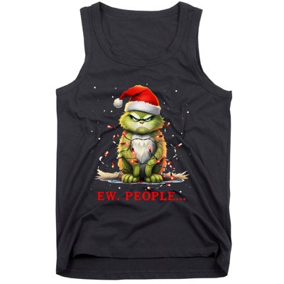 Funny Christmas Cat Ew People Meowy Cat Lovers Tank Top