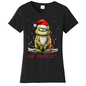 Funny Christmas Cat Ew People Meowy Cat Lovers Women's T-Shirt