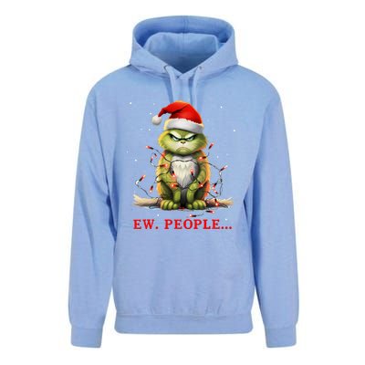 Funny Christmas Cat Ew People Meowy Cat Lovers Unisex Surf Hoodie