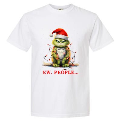 Funny Christmas Cat Ew People Meowy Cat Lovers Garment-Dyed Heavyweight T-Shirt