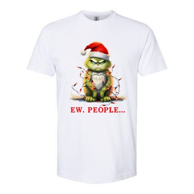 Funny Christmas Cat Ew People Meowy Cat Lovers Softstyle CVC T-Shirt