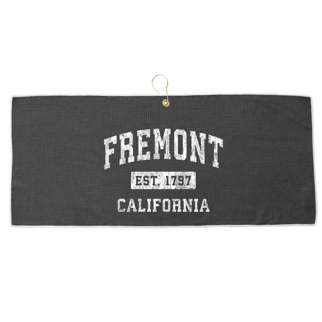 Fremont California Ca Vintage Established Sports Large Microfiber Waffle Golf Towel
