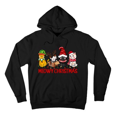 Funny Christmas Cats Cute Kitten Cats Santa Hat Xmas Hoodie