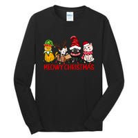 Funny Christmas Cats Cute Kitten Cats Santa Hat Xmas Tall Long Sleeve T-Shirt