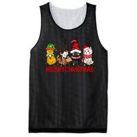 Funny Christmas Cats Cute Kitten Cats Santa Hat Xmas Mesh Reversible Basketball Jersey Tank