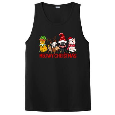 Funny Christmas Cats Cute Kitten Cats Santa Hat Xmas PosiCharge Competitor Tank