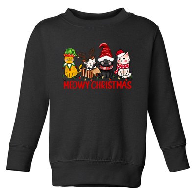 Funny Christmas Cats Cute Kitten Cats Santa Hat Xmas Toddler Sweatshirt