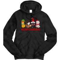 Funny Christmas Cats Cute Kitten Cats Santa Hat Xmas Tie Dye Hoodie