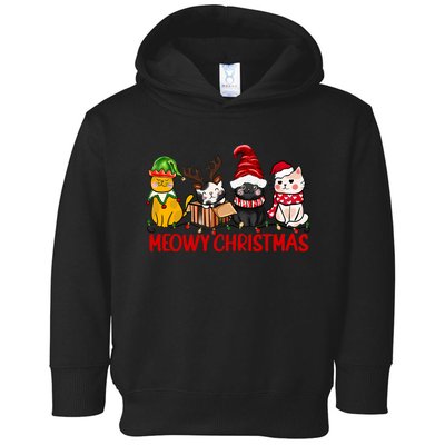 Funny Christmas Cats Cute Kitten Cats Santa Hat Xmas Toddler Hoodie