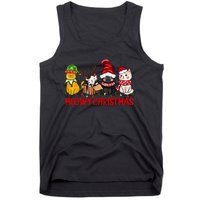 Funny Christmas Cats Cute Kitten Cats Santa Hat Xmas Tank Top