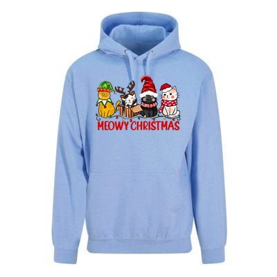 Funny Christmas Cats Cute Kitten Cats Santa Hat Xmas Unisex Surf Hoodie