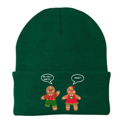 Funny Crude Christmas Humor Gingerbread Puns Slapstick Xmas Knit Cap Winter Beanie