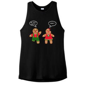 Funny Crude Christmas Humor Gingerbread Puns Slapstick Xmas Ladies PosiCharge Tri-Blend Wicking Tank