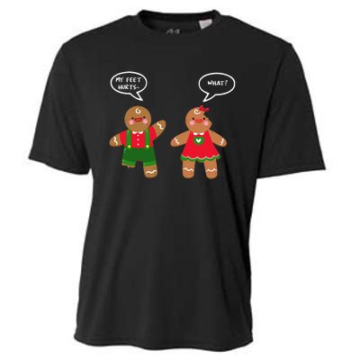 Funny Crude Christmas Humor Gingerbread Puns Slapstick Xmas Cooling Performance Crew T-Shirt