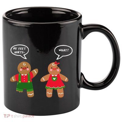 Funny Crude Christmas Humor Gingerbread Puns Slapstick Xmas 11oz C Handle Ceramic Mug