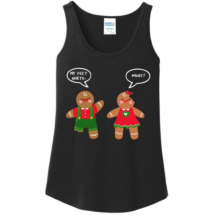 Funny Crude Christmas Humor Gingerbread Puns Slapstick Xmas Ladies Essential Tank