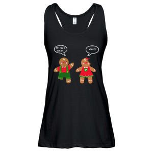 Funny Crude Christmas Humor Gingerbread Puns Slapstick Xmas Ladies Essential Flowy Tank