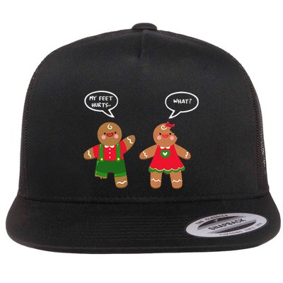 Funny Crude Christmas Humor Gingerbread Puns Slapstick Xmas Flatbill Hat