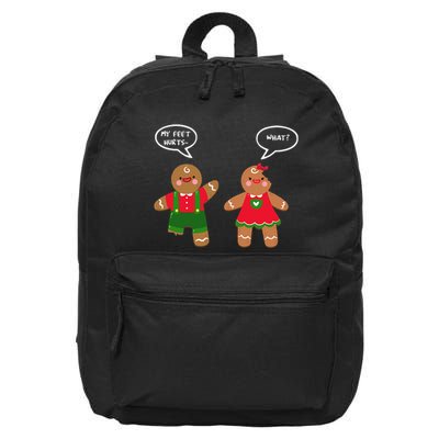 Funny Crude Christmas Humor Gingerbread Puns Slapstick Xmas 16 in Basic Backpack