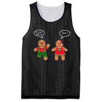 Funny Crude Christmas Humor Gingerbread Puns Slapstick Xmas Mesh Reversible Basketball Jersey Tank