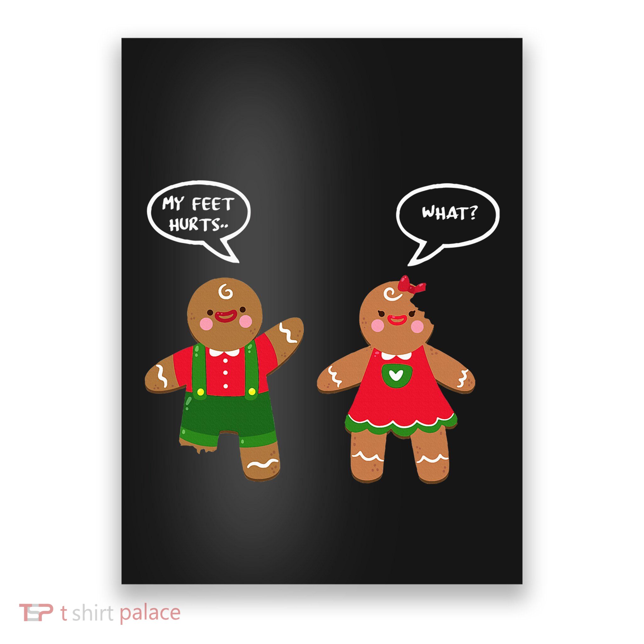 Funny Crude Christmas Humor Gingerbread Puns Slapstick Xmas Poster