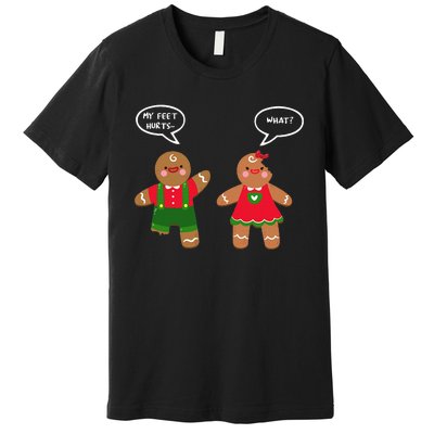 Funny Crude Christmas Humor Gingerbread Puns Slapstick Xmas Premium T-Shirt