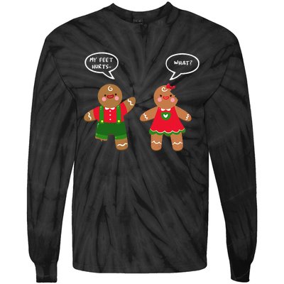 Funny Crude Christmas Humor Gingerbread Puns Slapstick Xmas Tie-Dye Long Sleeve Shirt