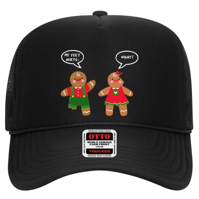Funny Crude Christmas Humor Gingerbread Puns Slapstick Xmas Trucker Hat