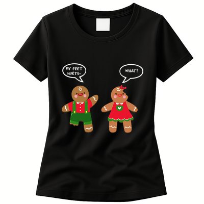 Funny Crude Christmas Humor Gingerbread Puns Slapstick Xmas Womens T-Shirt