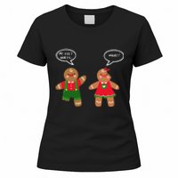 Funny Crude Christmas Humor Gingerbread Puns Slapstick Xmas Women's T-Shirt