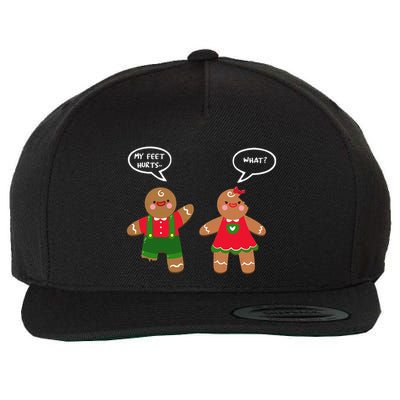 Funny Crude Christmas Humor Gingerbread Puns Slapstick Xmas Wool Snapback Cap