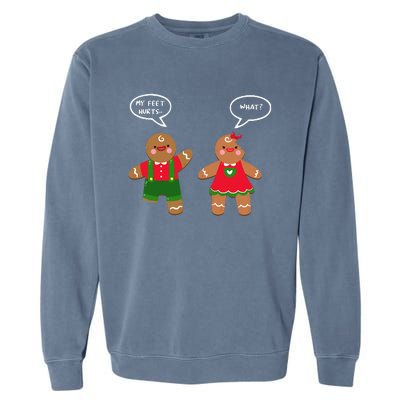 Funny Crude Christmas Humor Gingerbread Puns Slapstick Xmas Garment-Dyed Sweatshirt