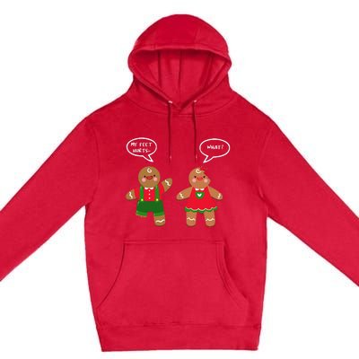 Funny Crude Christmas Humor Gingerbread Puns Slapstick Xmas Premium Pullover Hoodie