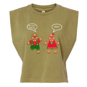 Funny Crude Christmas Humor Gingerbread Puns Slapstick Xmas Garment-Dyed Women's Muscle Tee