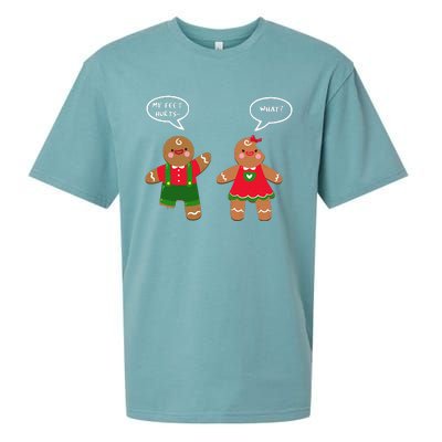 Funny Crude Christmas Humor Gingerbread Puns Slapstick Xmas Sueded Cloud Jersey T-Shirt