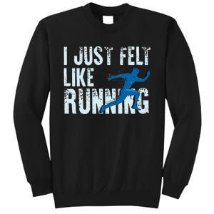 Funny Cross Country Gift I Just Felt Like Running Men Women Sweatshirt