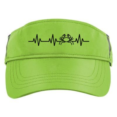 Funny Crabbing Crab Fishing Heart Beat Love Life Mom Dad Gift Adult Drive Performance Visor