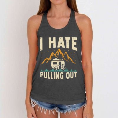 Funny Camping Camper Camp Women's Knotted Racerback Tank