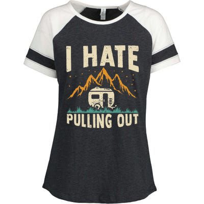 Funny Camping Camper Camp Enza Ladies Jersey Colorblock Tee