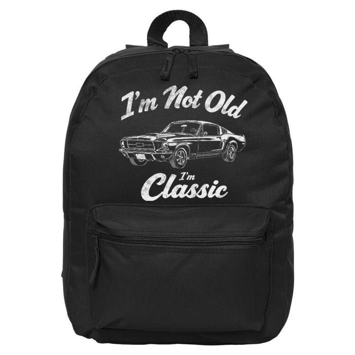 Funny Classic Car Guy Humor Saying For Old Man Enthusiasts 16 in Basic Backpack