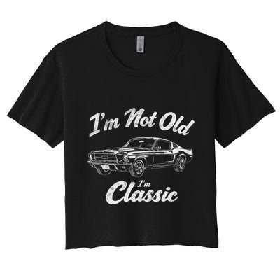 Funny Classic Car Guy Humor Saying For Old Man Enthusiasts Crop Top
