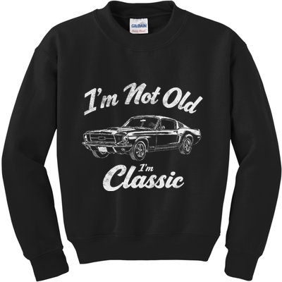 Funny Classic Car Guy Humor Saying For Old Man Enthusiasts Kids Sweatshirt
