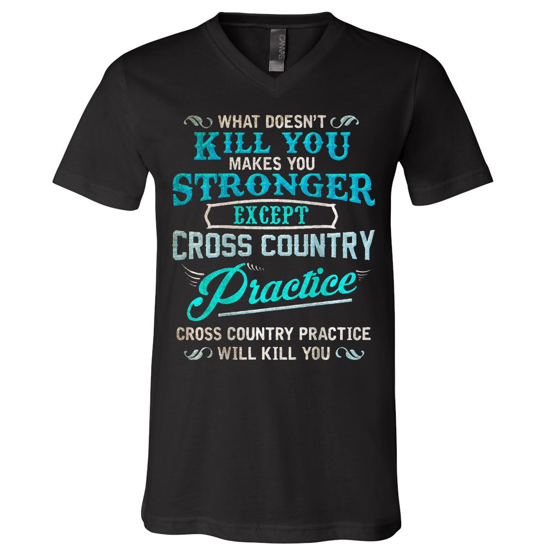 Funny Cross Country Runner Gift For Running Coach V-Neck T-Shirt