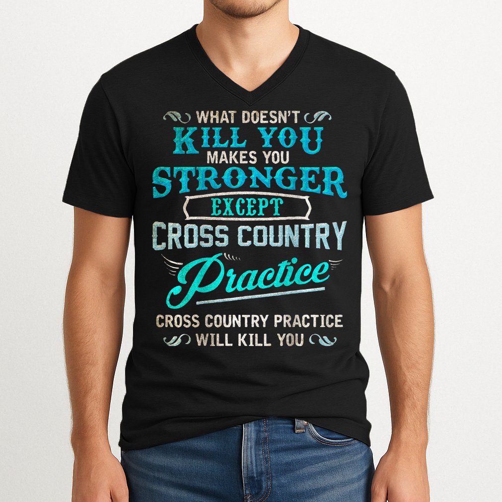 Funny Cross Country Runner Gift For Running Coach V-Neck T-Shirt