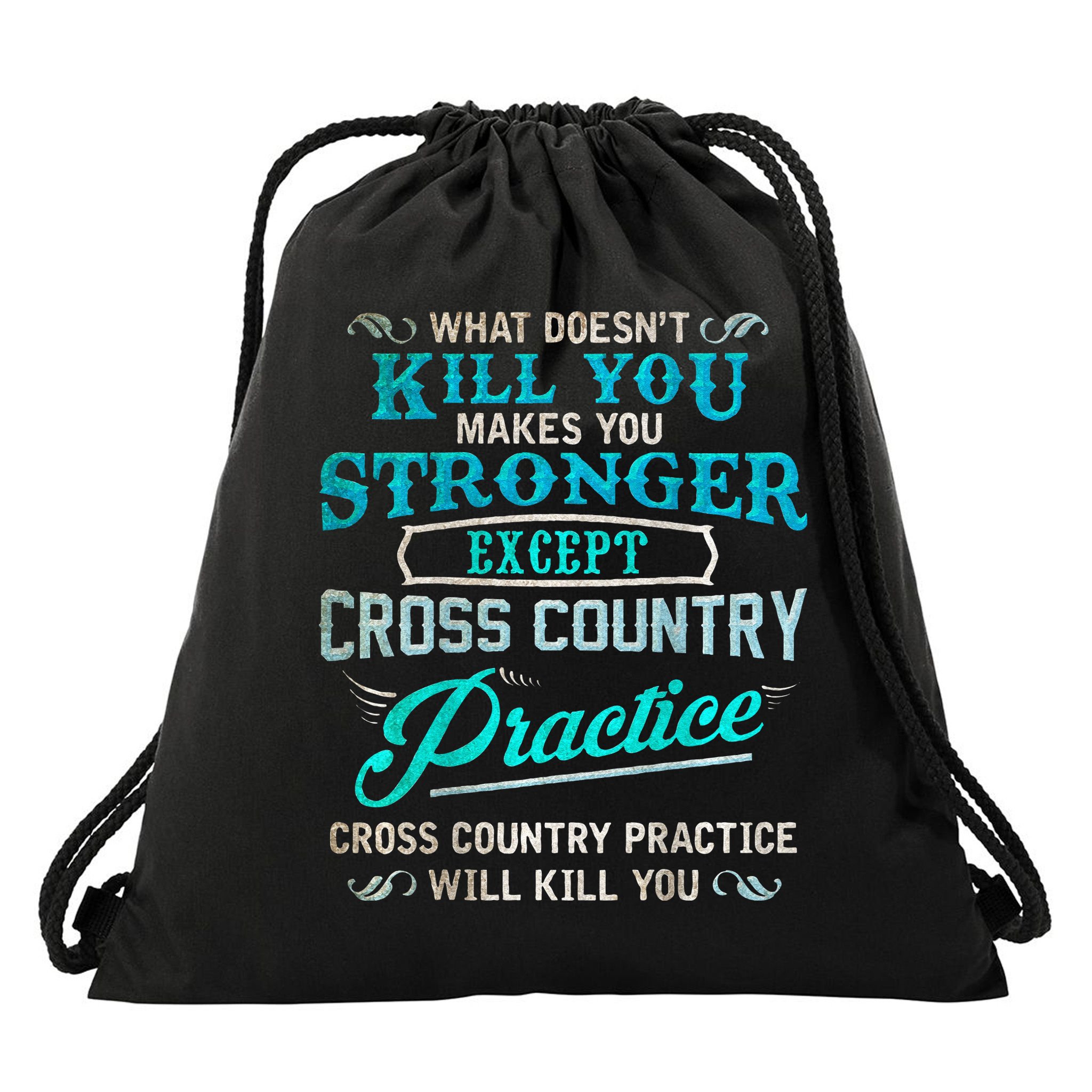 Funny Cross Country Runner Gift For Running Coach Drawstring Bag