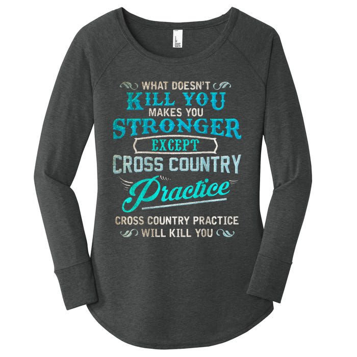 Funny Cross Country Runner Gift For Running Coach Women's Perfect Tri Tunic Long Sleeve Shirt