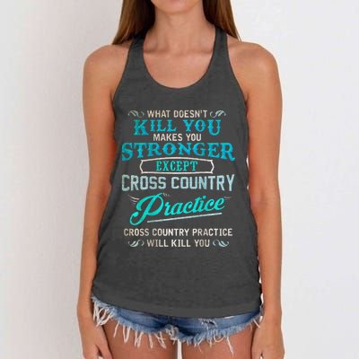 Funny Cross Country Runner Gift For Running Coach Women's Knotted Racerback Tank